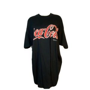 Vintage Coca-Cola Logo Black T-shirt 1994 - Size XL - extra long - Very nice
